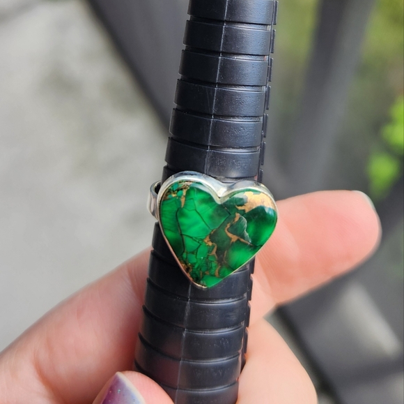 Handmade Sterling Silver 925 Irish Dahlia Heart Ring Size 8.25 - Picture 8 of 9